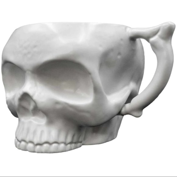 Large Matte White Anatomical Skull Mega Mug for Coffee Soup Cereal 23oz NIB - Picture 3 of 6